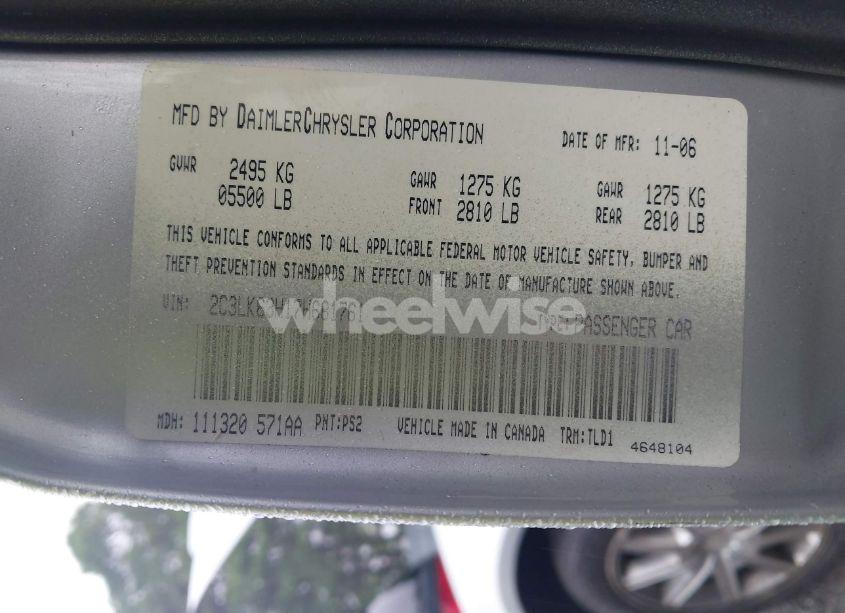 Photo 9 of 2007 Chrysler 300c N/A (VIN 2C3LK63H17H681761)