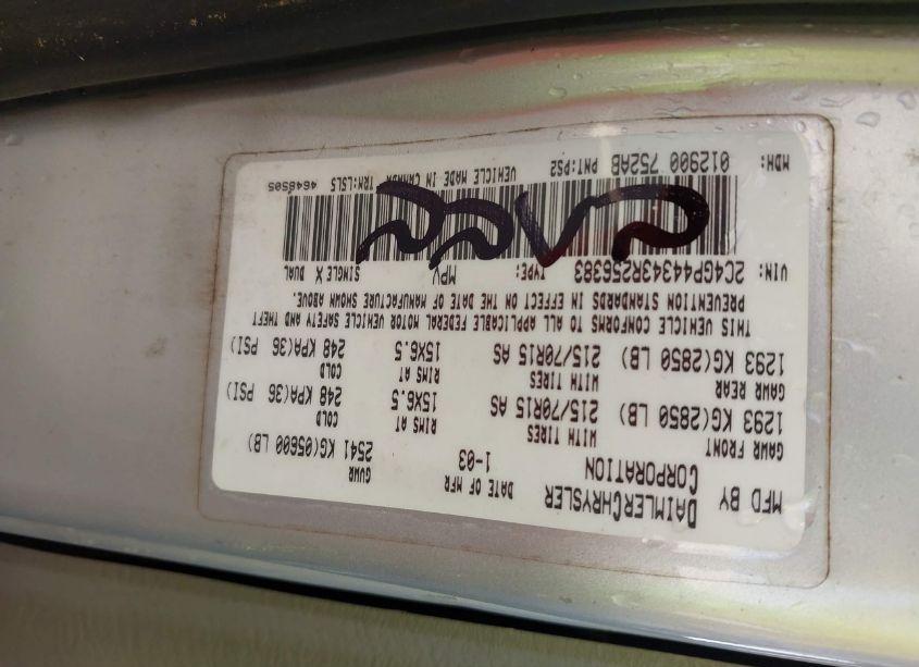 Photo 9 of 2003 Chrysler Town & COUNTRY LX (VIN 2C4GP44343R256383)