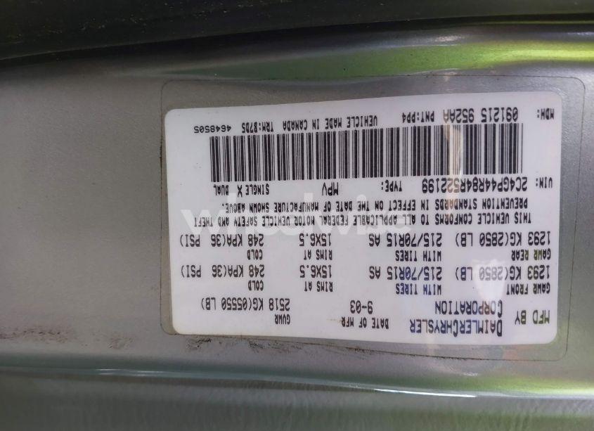 Photo 9 of 2004 Chrysler Town & COUNTRY LX (VIN 2C4GP44R84R522199)