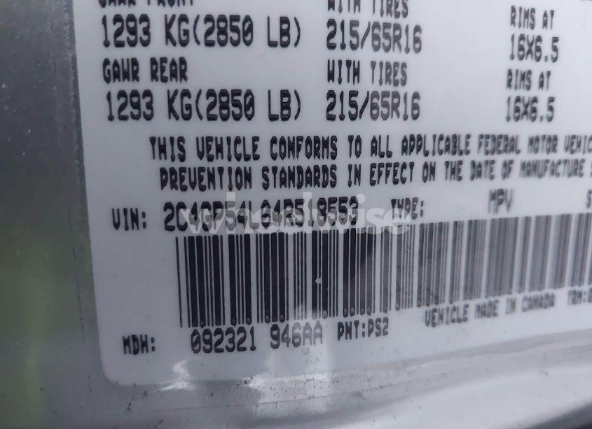 Photo 9 of 2004 Chrysler Town & COUNTRY TOURING (VIN 2C4GP54L04R518553)