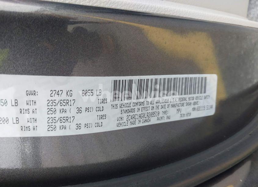 Photo 9 of 2020 Chrysler Voyager L (VIN 2C4RC1AG0LR209510)