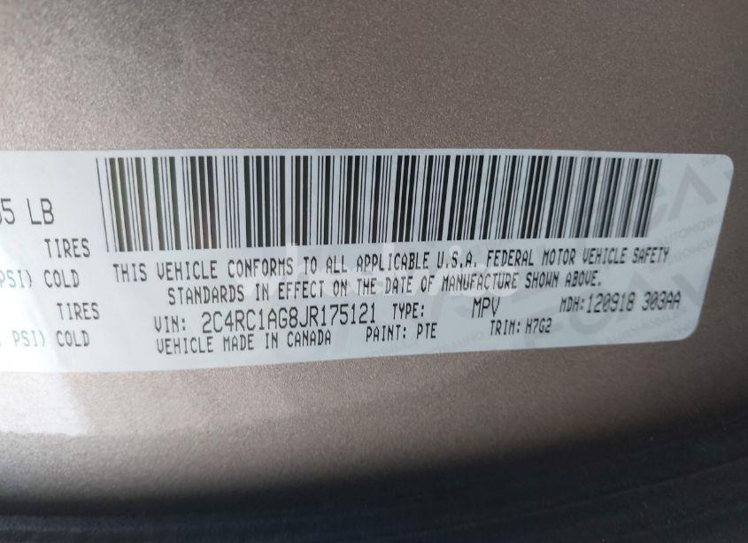 Photo 9 of 2018 Chrysler Pacifica L (VIN 2C4RC1AG8JR175121)