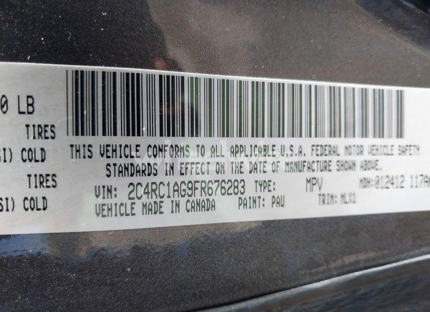 Photo 9 of 2015 Chrysler Town & COUNTRY LX (VIN 2C4RC1AG9FR676283)