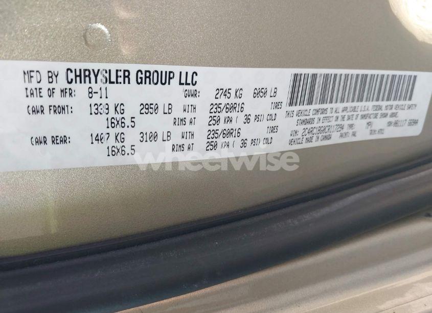 Photo 9 of 2012 Chrysler Town & COUNTRY TOURING (VIN 2C4RC1BG0CR117294)