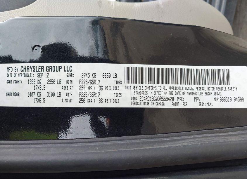 Photo 9 of 2013 Chrysler Town & COUNTRY TOURING (VIN 2C4RC1BG0DR559428)