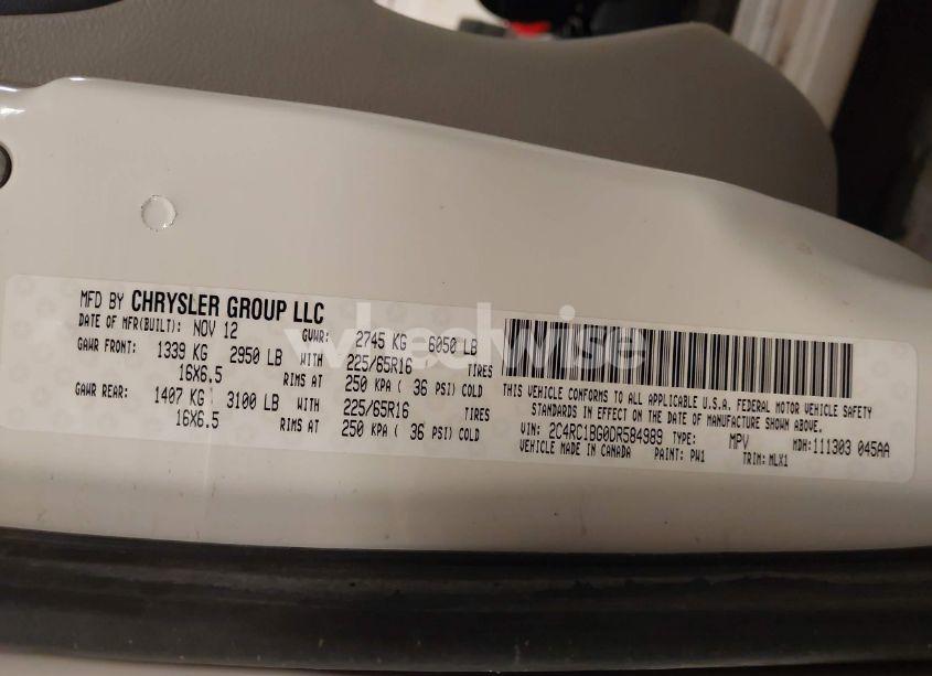 Photo 9 of 2013 Chrysler Town & COUNTRY TOURING (VIN 2C4RC1BG0DR584989)