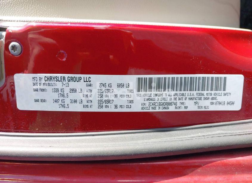 Photo 9 of 2013 Chrysler Town & COUNTRY TOURING (VIN 2C4RC1BG0DR808746)