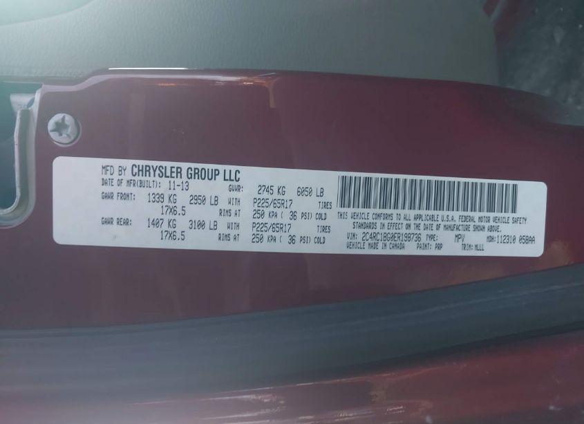 Photo 9 of 2014 Chrysler Town & COUNTRY TOURING (VIN 2C4RC1BG0ER198736)