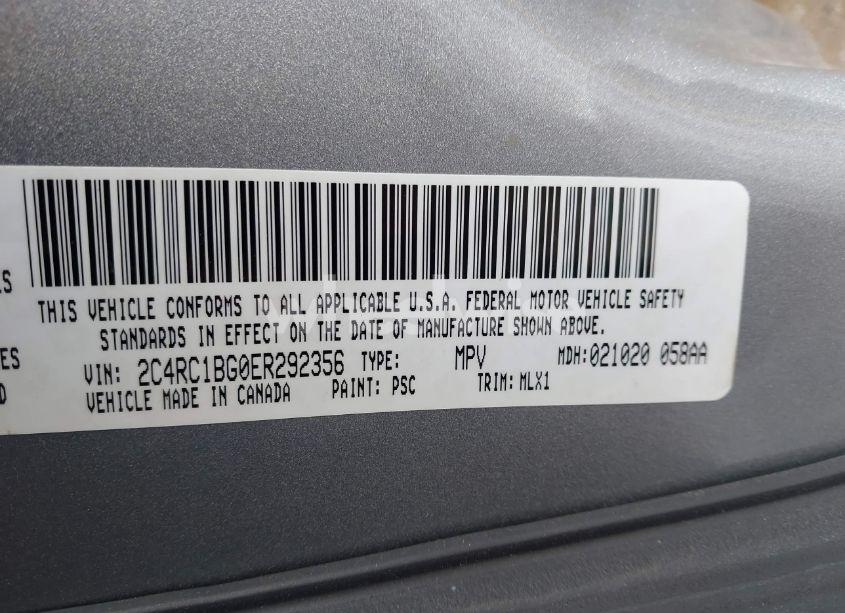 Photo 9 of 2014 Chrysler Town & COUNTRY TOURING (VIN 2C4RC1BG0ER292356)