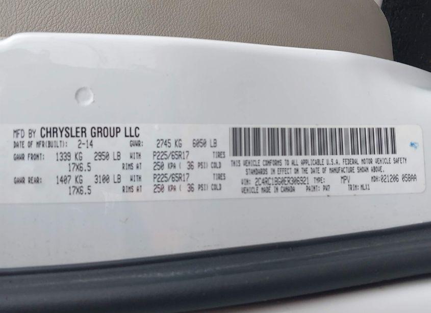 Photo 9 of 2014 Chrysler Town & COUNTRY TOURING (VIN 2C4RC1BG0ER306921)