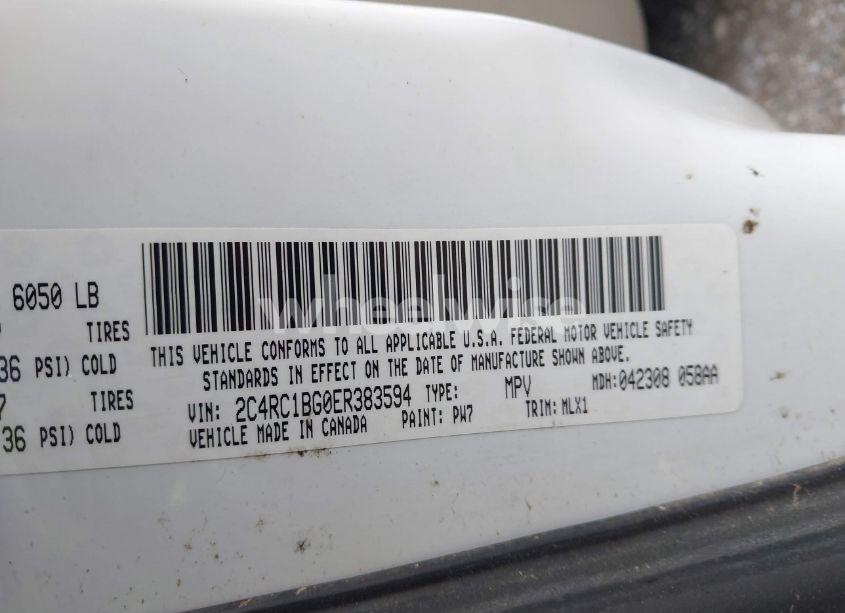Photo 9 of 2014 Chrysler Town & COUNTRY TOURING (VIN 2C4RC1BG0ER383594)