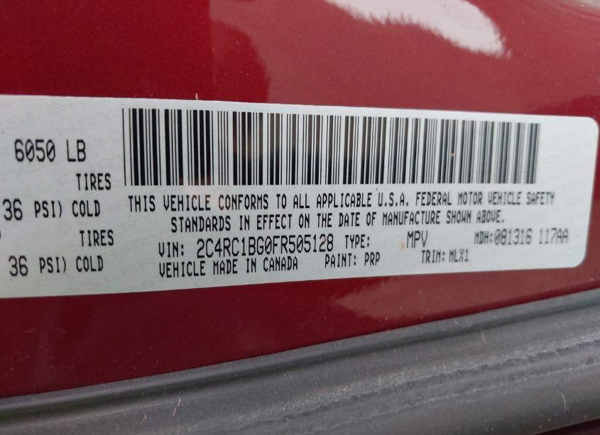 Photo 9 of 2015 Chrysler Town & COUNTRY TOURING (VIN 2C4RC1BG0FR505128)