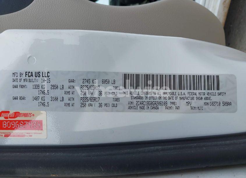 Photo 9 of 2016 Chrysler Town & COUNTRY TOURING (VIN 2C4RC1BG0GR206109)