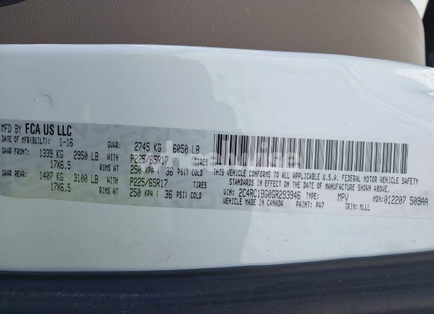 Photo 9 of 2016 Chrysler Town & COUNTRY TOURING (VIN 2C4RC1BG0GR293946)