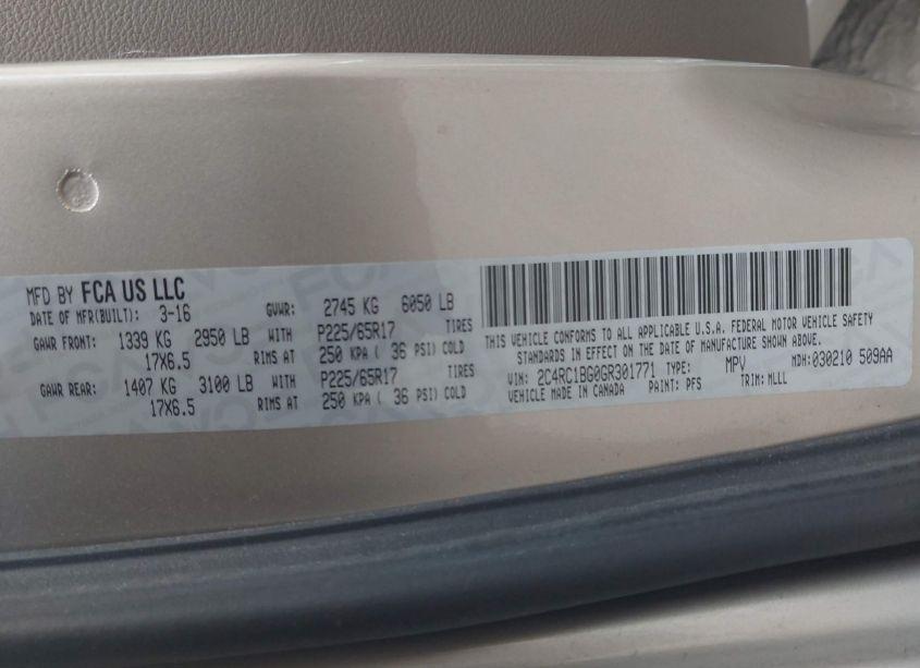 Photo 9 of 2016 Chrysler Town & COUNTRY TOURING (VIN 2C4RC1BG0GR301771)