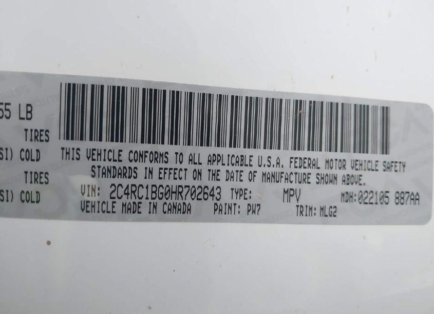 Photo 9 of 2017 Chrysler Pacifica TOURING-L (VIN 2C4RC1BG0HR702643)