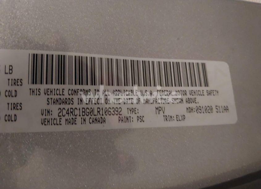 Photo 9 of 2020 Chrysler Pacifica TOURING L (VIN 2C4RC1BG0LR106392)