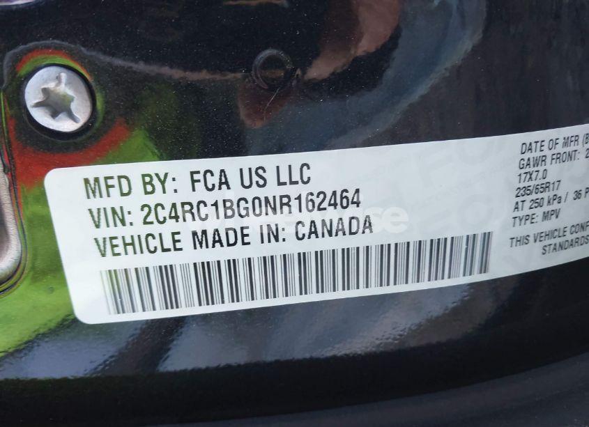 Photo 9 of 2022 Chrysler Pacifica TOURING L (VIN 2C4RC1BG0NR162464)