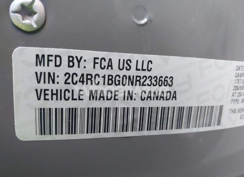 Photo 9 of 2022 Chrysler Pacifica TOURING L (VIN 2C4RC1BG0NR233663)