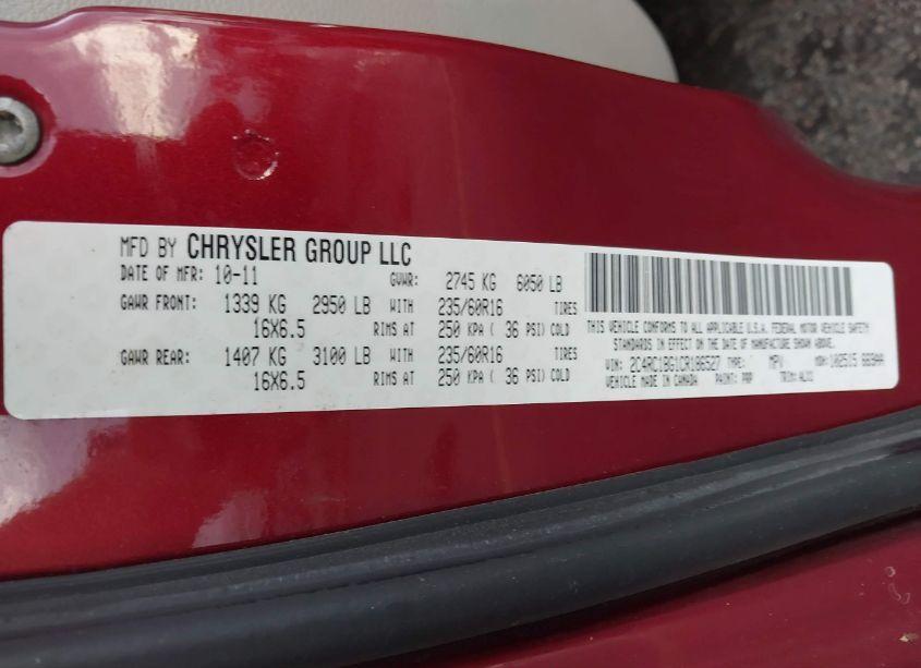 Photo 9 of 2012 Chrysler Town & COUNTRY TOURING (VIN 2C4RC1BG1CR186527)