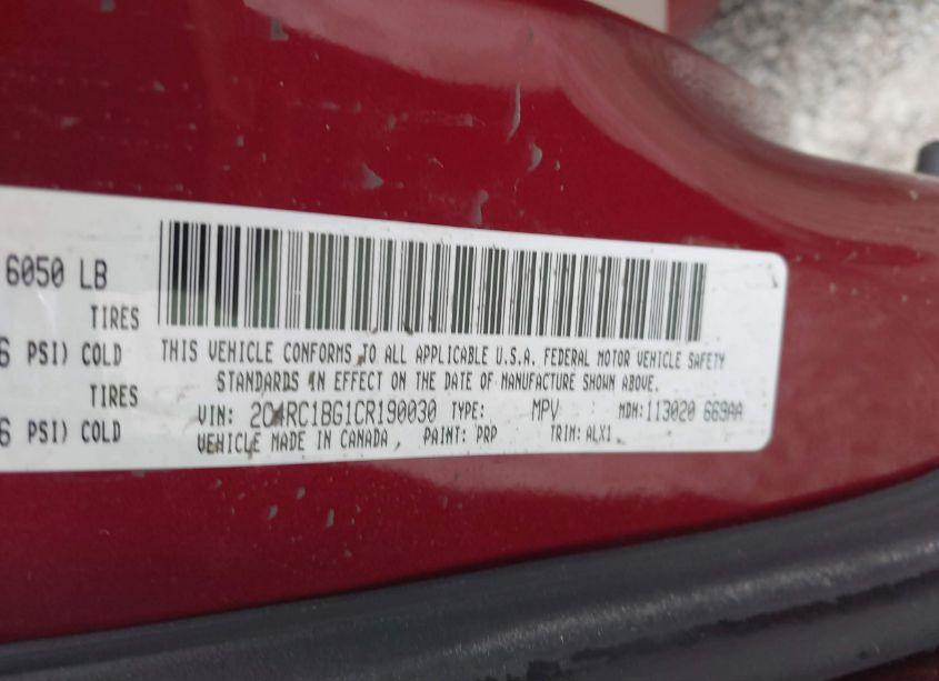 Photo 9 of 2012 Chrysler Town & COUNTRY TOURING (VIN 2C4RC1BG1CR190030)