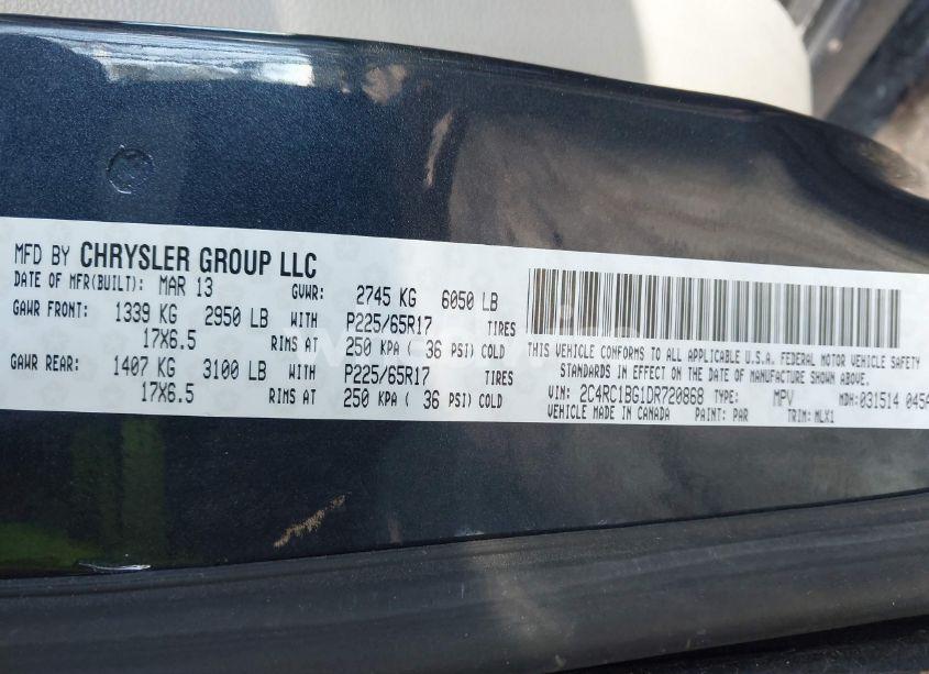 Photo 9 of 2013 Chrysler Town & COUNTRY TOURING (VIN 2C4RC1BG1DR720868)