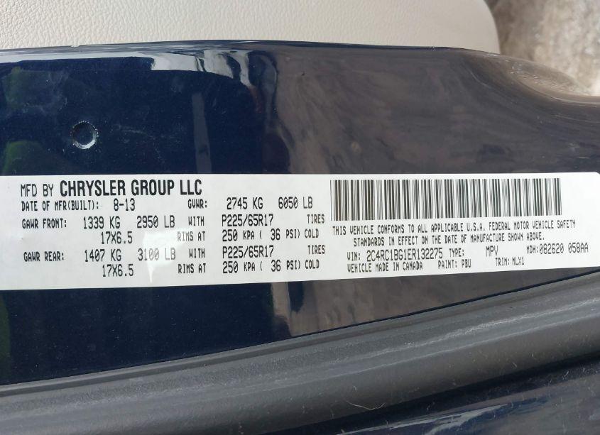 Photo 9 of 2014 Chrysler Town & COUNTRY TOURING (VIN 2C4RC1BG1ER132275)