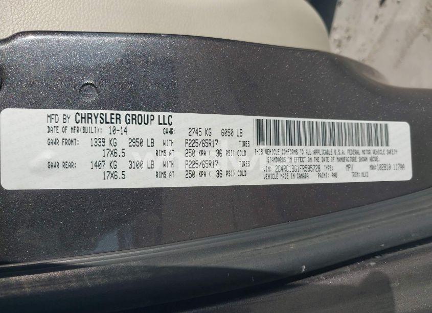 Photo 9 of 2015 Chrysler Town & COUNTRY TOURING (VIN 2C4RC1BG1FR595728)