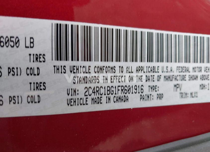 Photo 9 of 2015 Chrysler Town & COUNTRY TOURING (VIN 2C4RC1BG1FR601916)