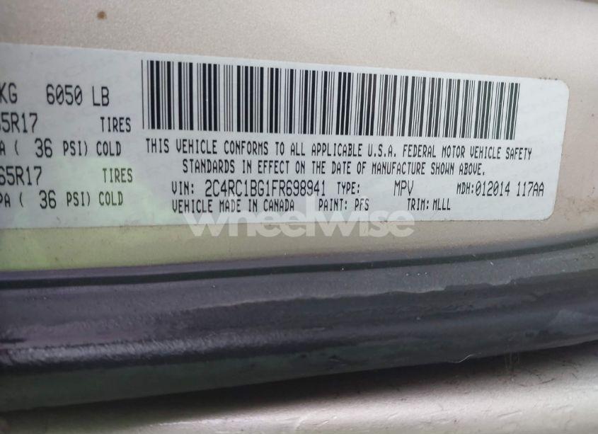 Photo 9 of 2015 Chrysler Town & COUNTRY TOURING (VIN 2C4RC1BG1FR698941)