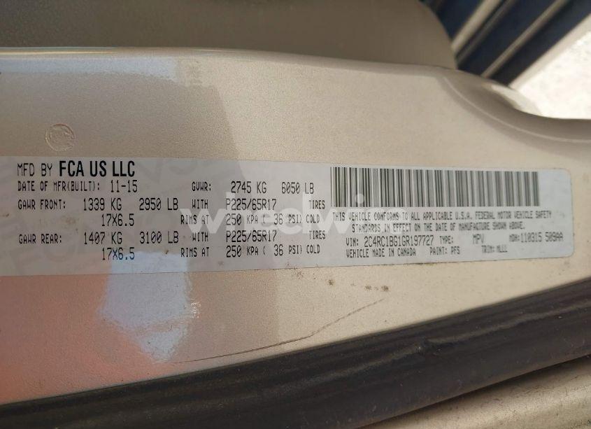 Photo 9 of 2016 Chrysler Town & COUNTRY TOURING (VIN 2C4RC1BG1GR197727)