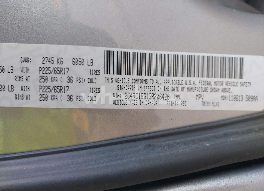 Photo 9 of 2016 Chrysler Town & COUNTRY TOURING (VIN 2C4RC1BG1GR206426)