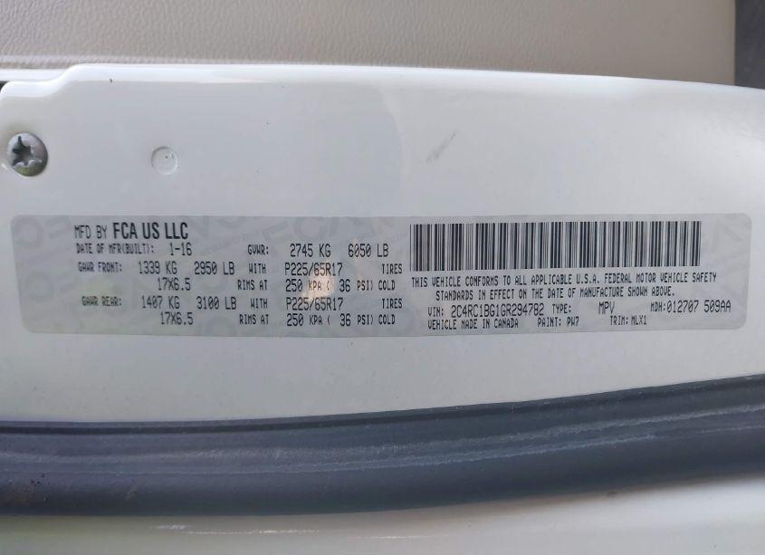 Photo 9 of 2016 Chrysler Town & COUNTRY TOURING (VIN 2C4RC1BG1GR294782)