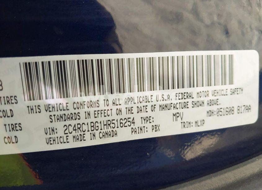 Photo 9 of 2017 Chrysler Pacifica TOURING-L (VIN 2C4RC1BG1HR516254)