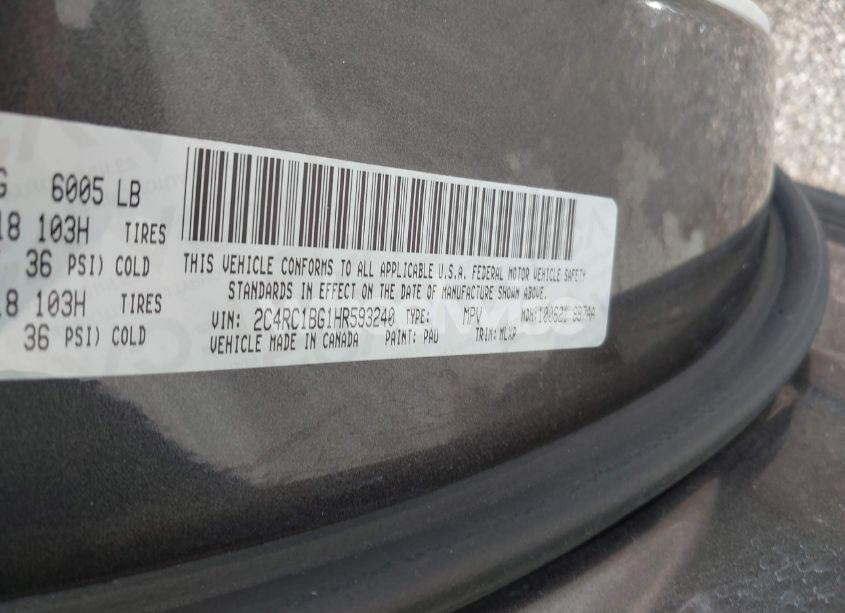 Photo 9 of 2017 Chrysler Pacifica TOURING-L (VIN 2C4RC1BG1HR593240)