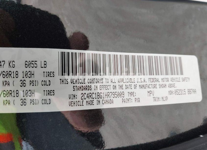 Photo 9 of 2017 Chrysler Pacifica TOURING-L (VIN 2C4RC1BG1HR795009)