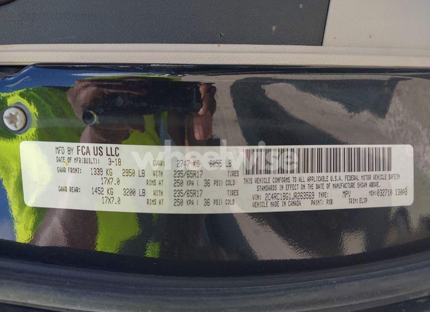 Photo 9 of 2018 Chrysler Pacifica TOURING L (VIN 2C4RC1BG1JR263569)