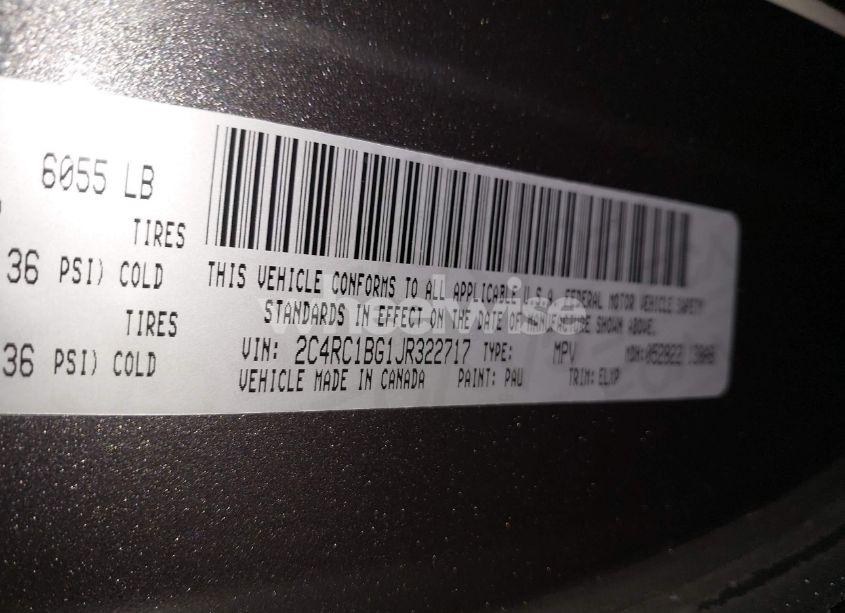 Photo 9 of 2018 Chrysler Pacifica TOURING L (VIN 2C4RC1BG1JR322717)