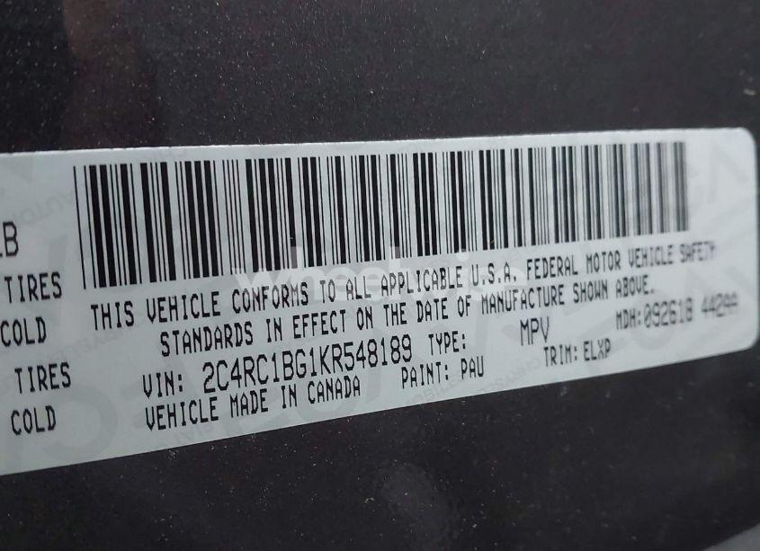 Photo 9 of 2019 Chrysler Pacifica TOURING L (VIN 2C4RC1BG1KR548189)