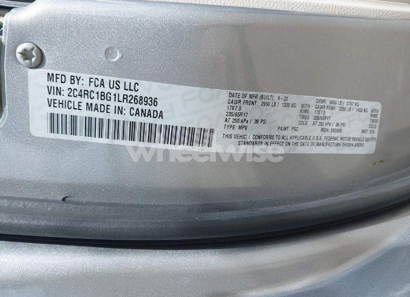 Photo 9 of 2020 Chrysler Pacifica TOURING L (VIN 2C4RC1BG1LR268936)