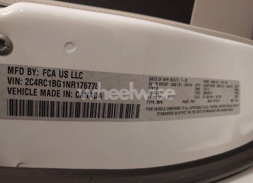 Photo 9 of 2022 Chrysler Pacifica TOURING L (VIN 2C4RC1BG1NR176776)