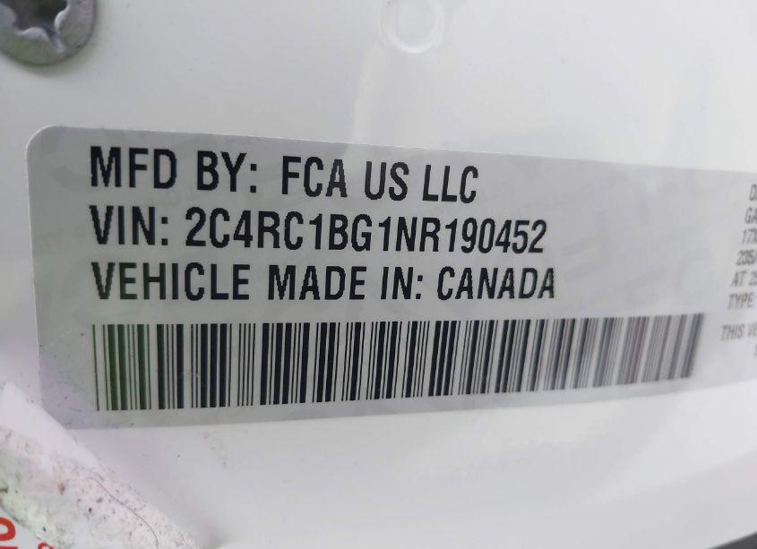 Photo 9 of 2022 Chrysler Pacifica TOURING L (VIN 2C4RC1BG1NR190452)
