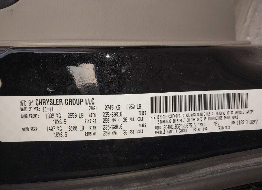 Photo 9 of 2012 Chrysler Town & COUNTRY TOURING (VIN 2C4RC1BG2CR207515)