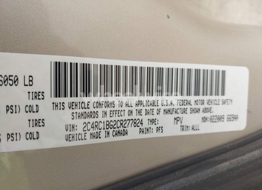 Photo 9 of 2012 Chrysler Town & COUNTRY TOURING (VIN 2C4RC1BG2CR277824)