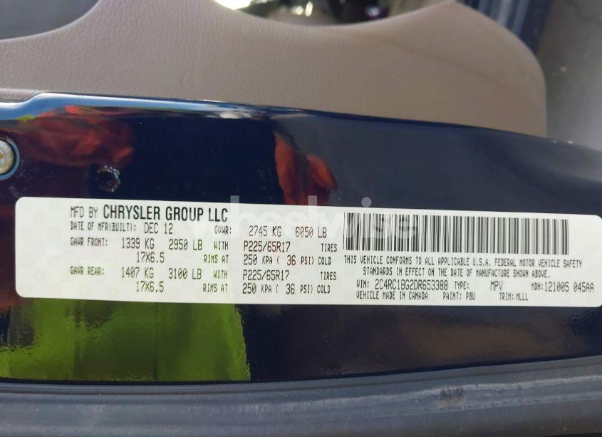 Photo 9 of 2013 Chrysler Town & COUNTRY TOURING (VIN 2C4RC1BG2DR653388)