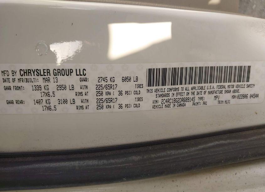 Photo 9 of 2013 Chrysler Town & COUNTRY TOURING (VIN 2C4RC1BG2DR689145)