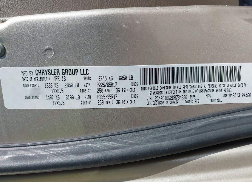 Photo 9 of 2013 Chrysler Town & COUNTRY TOURING (VIN 2C4RC1BG2DR734326)