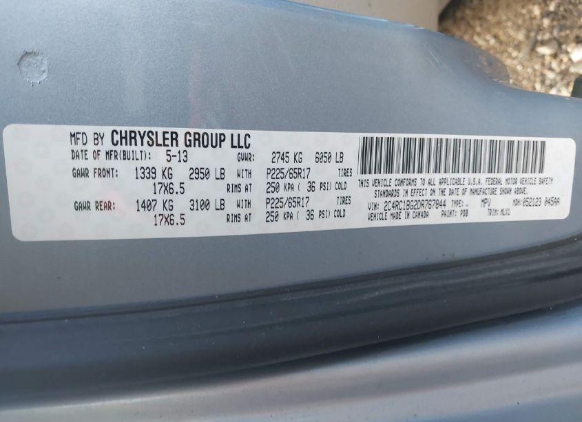 Photo 9 of 2013 Chrysler Town & COUNTRY TOURING (VIN 2C4RC1BG2DR767844)