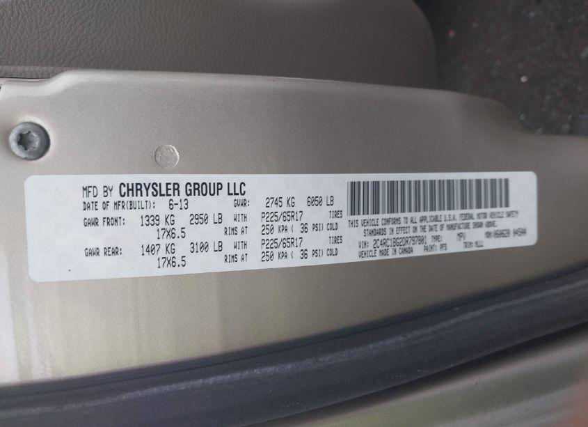 Photo 9 of 2013 Chrysler Town & COUNTRY TOURING (VIN 2C4RC1BG2DR797801)