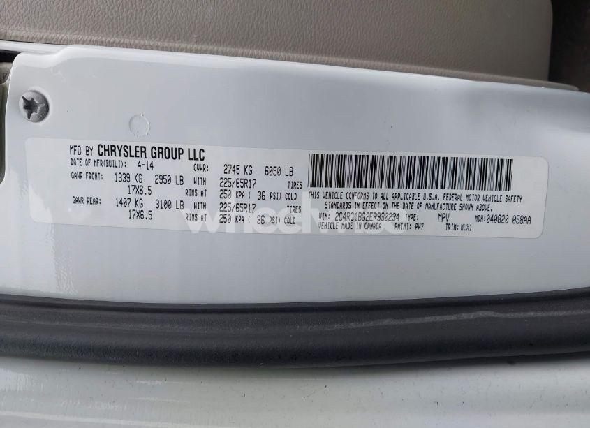 Photo 9 of 2014 Chrysler Town & COUNTRY TOURING (VIN 2C4RC1BG2ER330234)